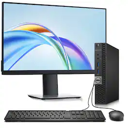 Dell - Refurbished Excellent - OptiPlex Tiny Computer Desktop PC | Intel i5-6th Gen 2.5GHz | 16GB RAM | 256GB | Used 24" LED | Wi-Fi | Win11 - Black