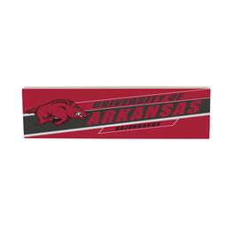 Evergreen Enterprises - Arkansas Razorbacks 5" x 18" Shadow Logo Wood Mantle Sign - Multicolor