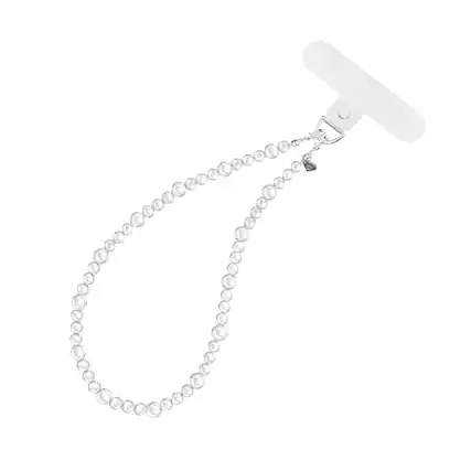 Front. VELVET CAVIAR - Phone Charm - White Pearl.