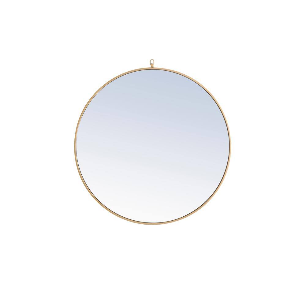 Alt View 8. Elegant Decor - Metal frame Round Mirror with decorative hook 42 inch Brass finish - Brass.