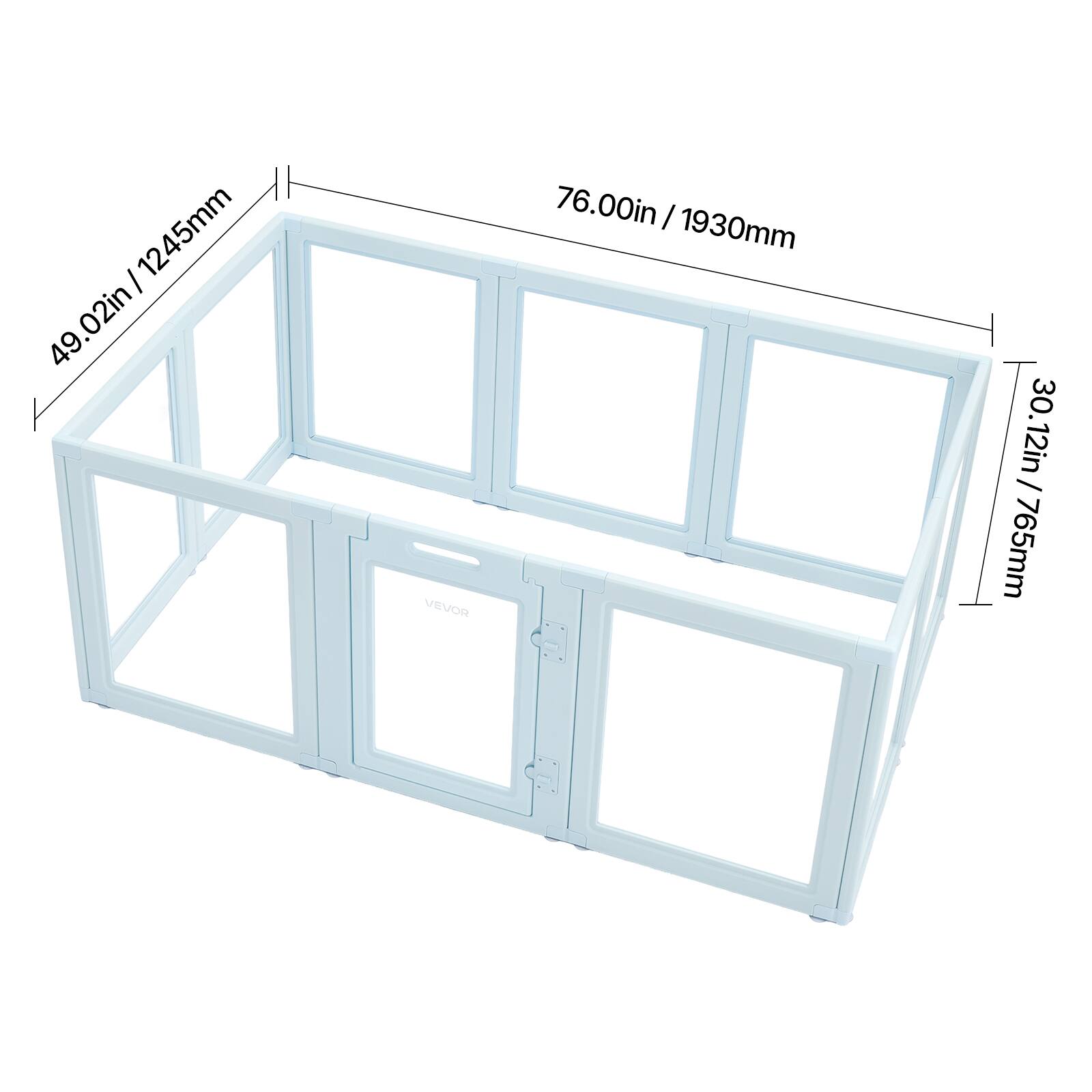 49.02in / 1245mm  
76.00in / 1930mm  
30.12in / 765mm