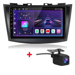 Junsun - Backup Camera 8 Core Android15 carplay 6+128G 9" Car Stereo Radio For Suzuki Swift 2011-2017 GPS Navi RDS WIFI DSP SWC - Black
