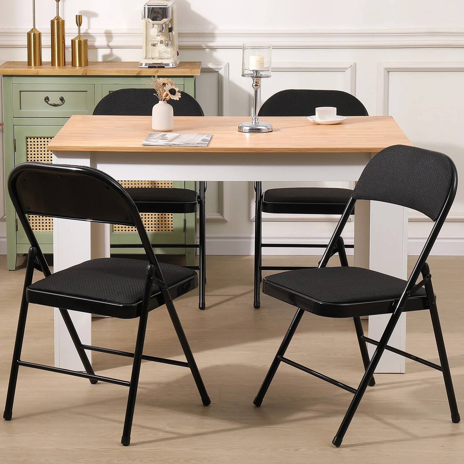 Alt View 6. SKONYON - 10 Pack Folding Chair Set for Events Meetings and Everyday Use - Black.