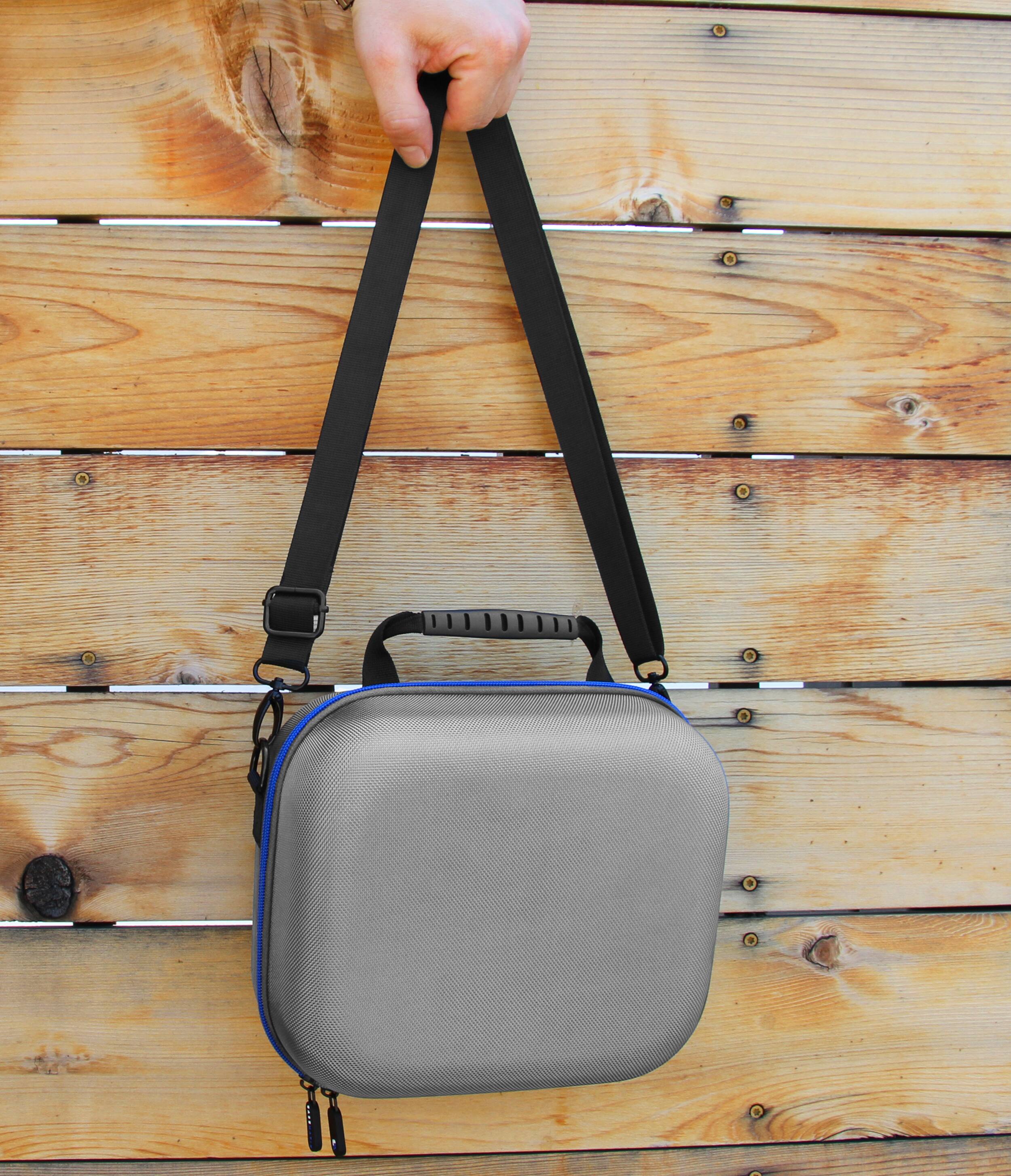 Alt View 1. CASEMATIX - Oxiline Pressure XS Pro Blood Pressure Monitor Case – Hard Shell Carrying Case with Strap, Acccessory Pocket and Handle - Gray.