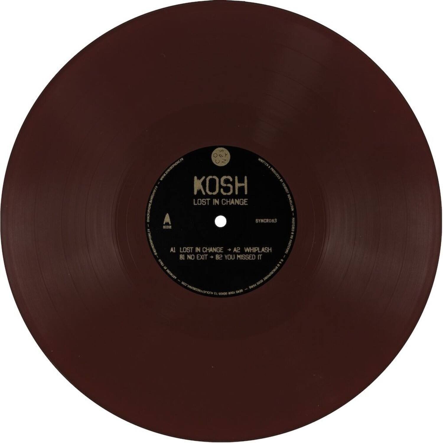 KOSH  
LOST IN CHANGE  

A1 LOST IN CHANGE  
A2 WHIPLASH  
B1 NO EXIT  
B2 YOU MISSED IT  

SYNCHRO3