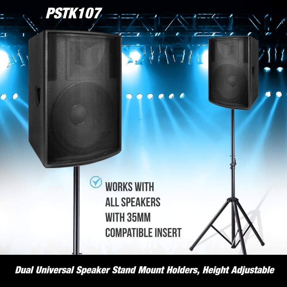 PSTK107

WORKS WITH ALL SPEAKERS WITH 35MM COMPATIBLE INSERT

Dual Universal Speaker Stand Mount Holders, Height Adjustable