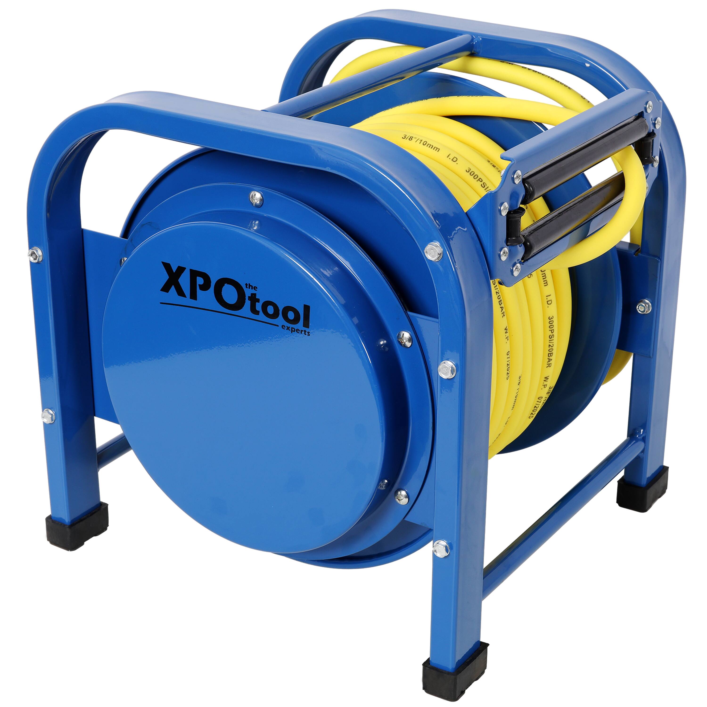 LOVMOR - 3 8 in x 100 Feet Retractable Air Hose Reel 300PSI Spring Driven Steel
