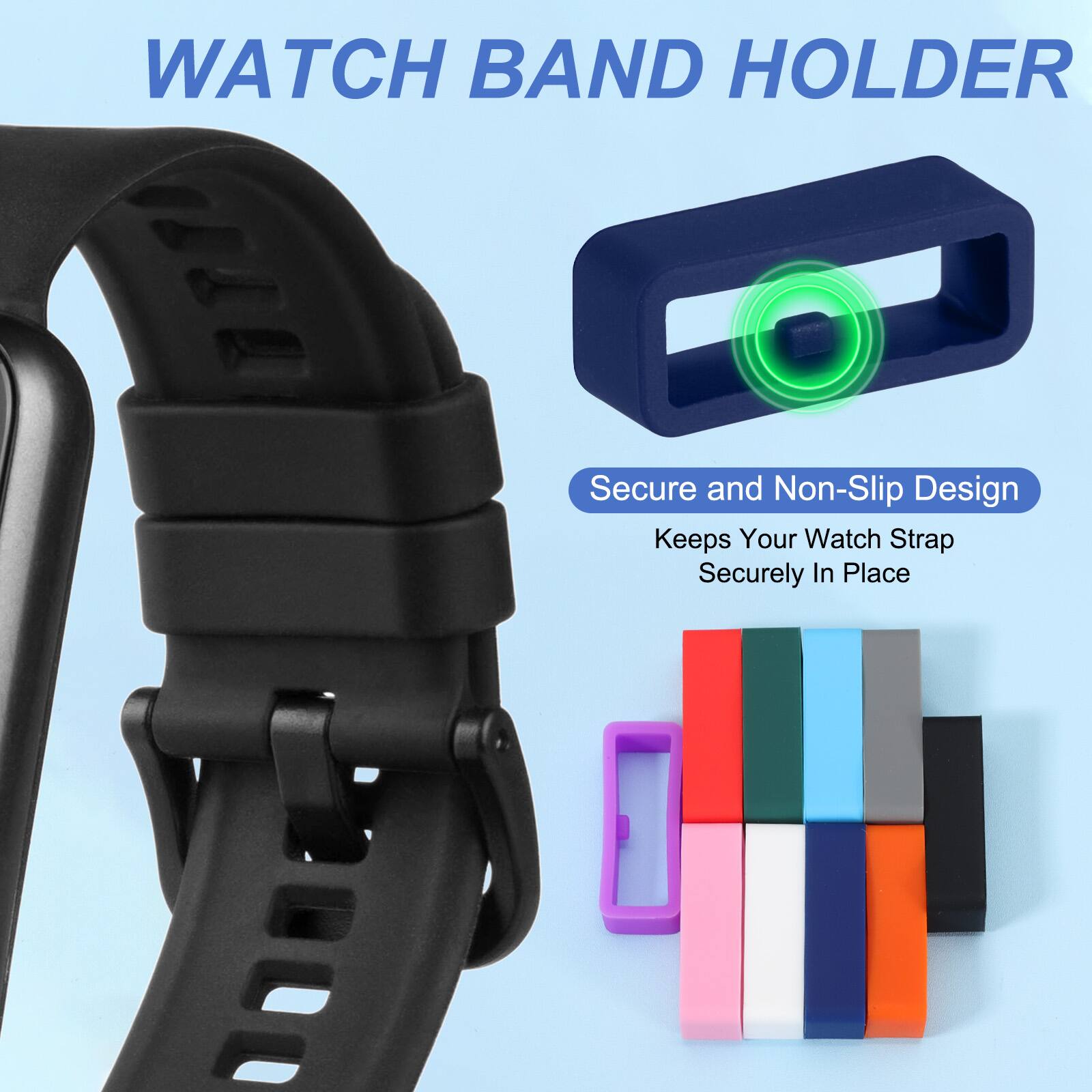 WATCH BAND HOLDER

Secure and Non-Slip Design Keeps Your Watch Strap Securely In Place