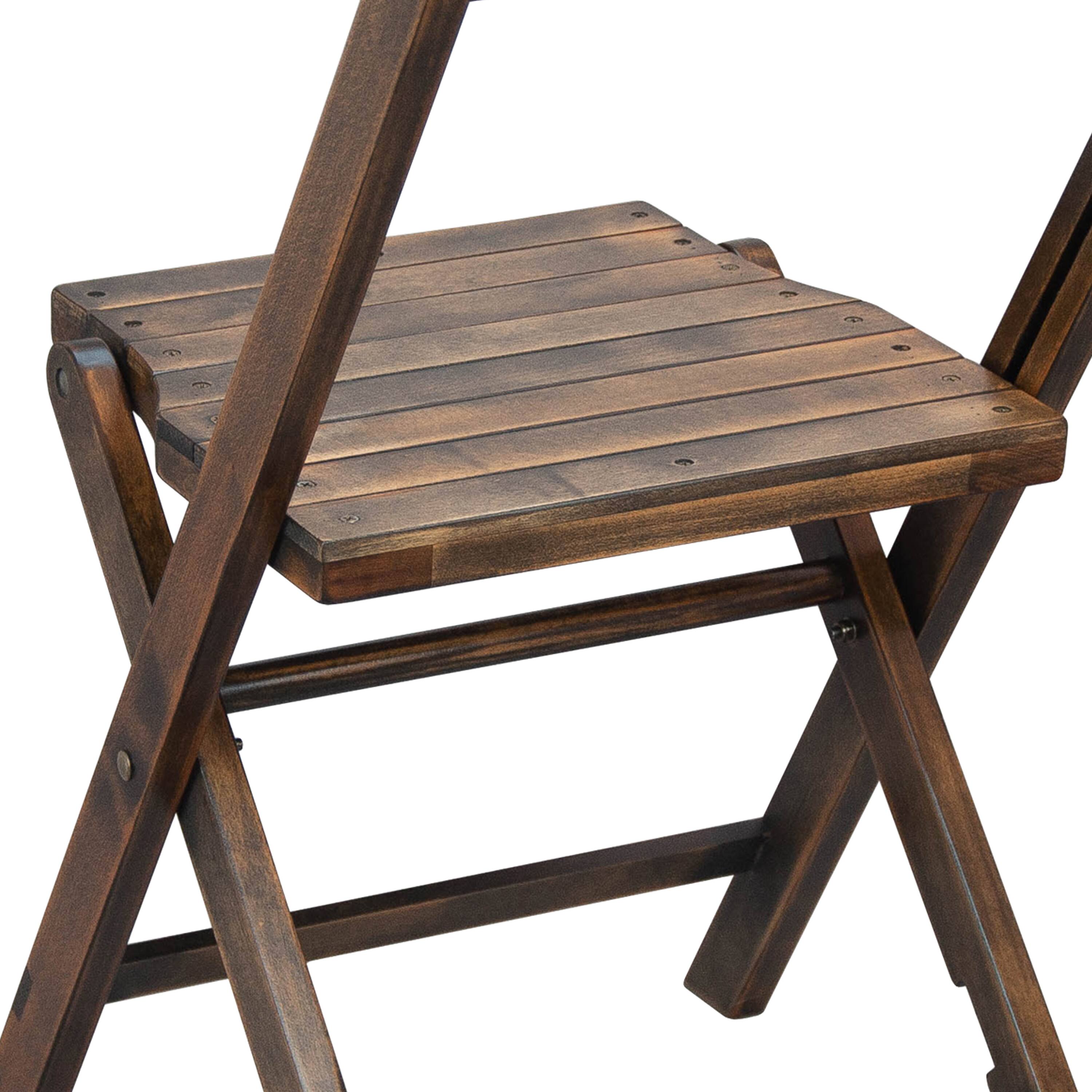 Alt View 10. Emma + Oliver - Slatted Wood Folding Wedding Chair - Event Chair, Set of 4 - Antique Black.