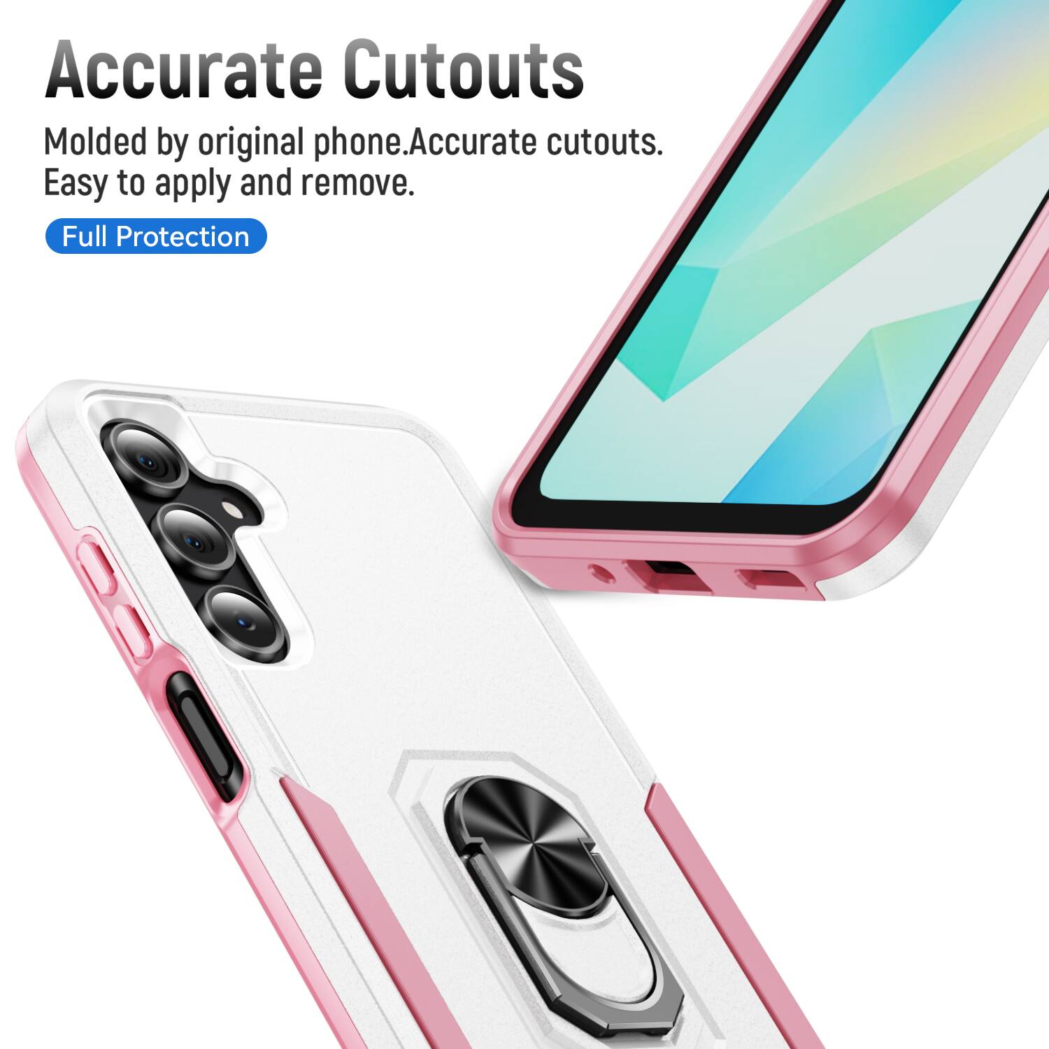 Accurate Cutouts  
Molded by original phone. Accurate cutouts. Easy to apply and remove.  
Full Protection