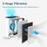 3-Stage Filtration: Trap contaminants where you won't breathe them in.