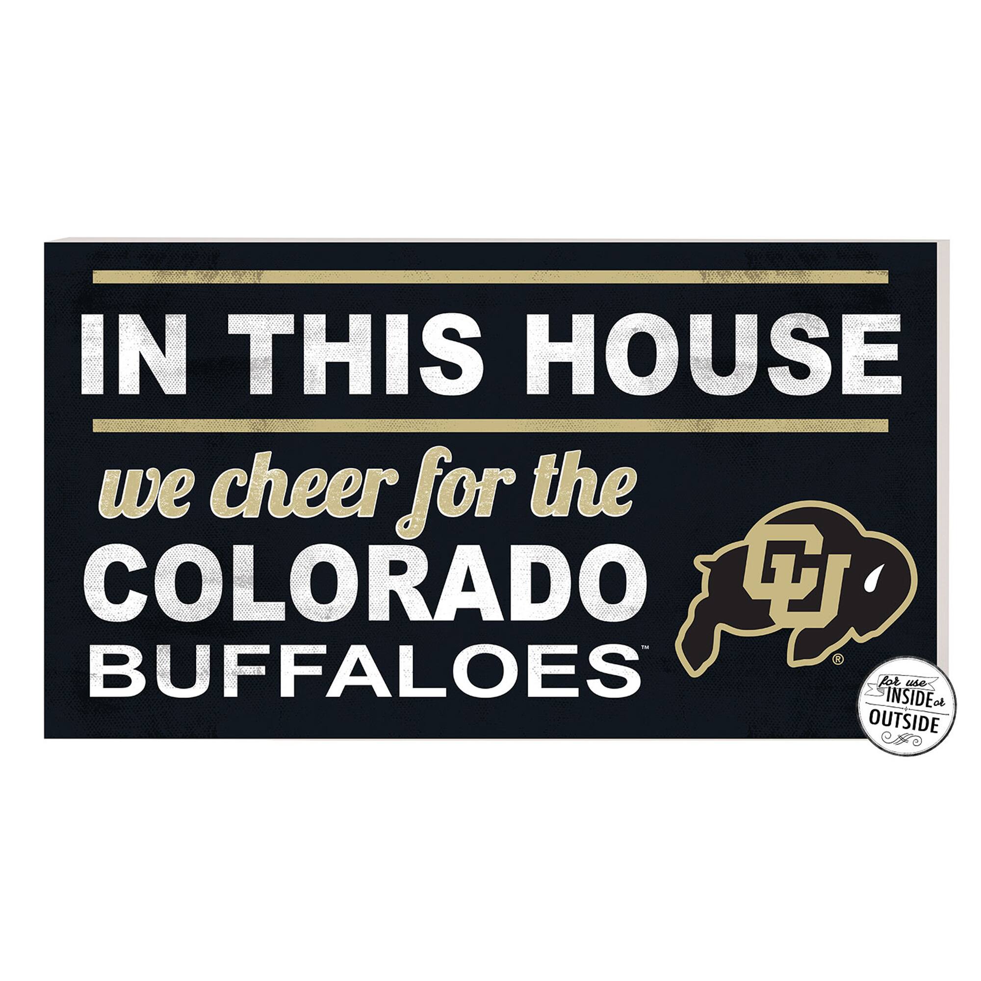 Black Colorado Buffaloes 11'' x 20'' Indoor/Outdoor In This House Sign