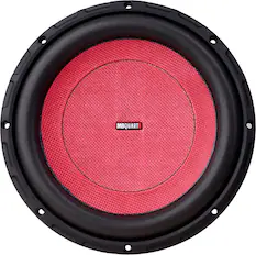 Front. MB Quart - Discus 10" 600W Dual-Voice Subwoofer - Red.