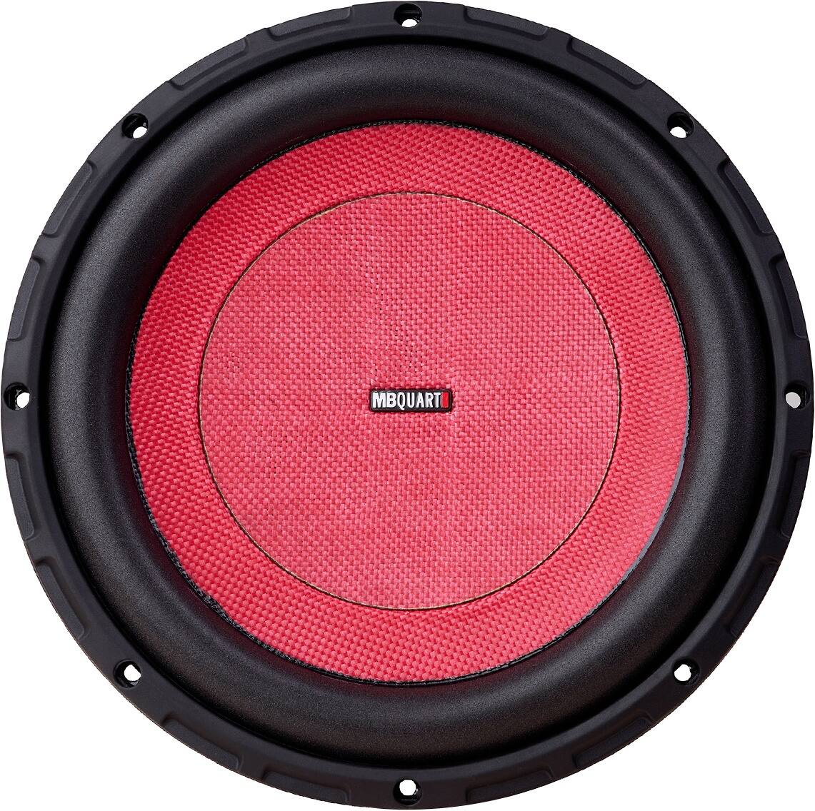 Front. MB Quart - Discus 10" 600W Dual-Voice Subwoofer - Red.