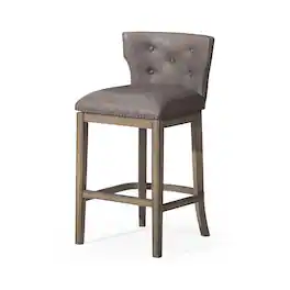 Maven Lane - 31" Hugo Bar Stool Finish with Vegan Leather - Reclaimed Oak