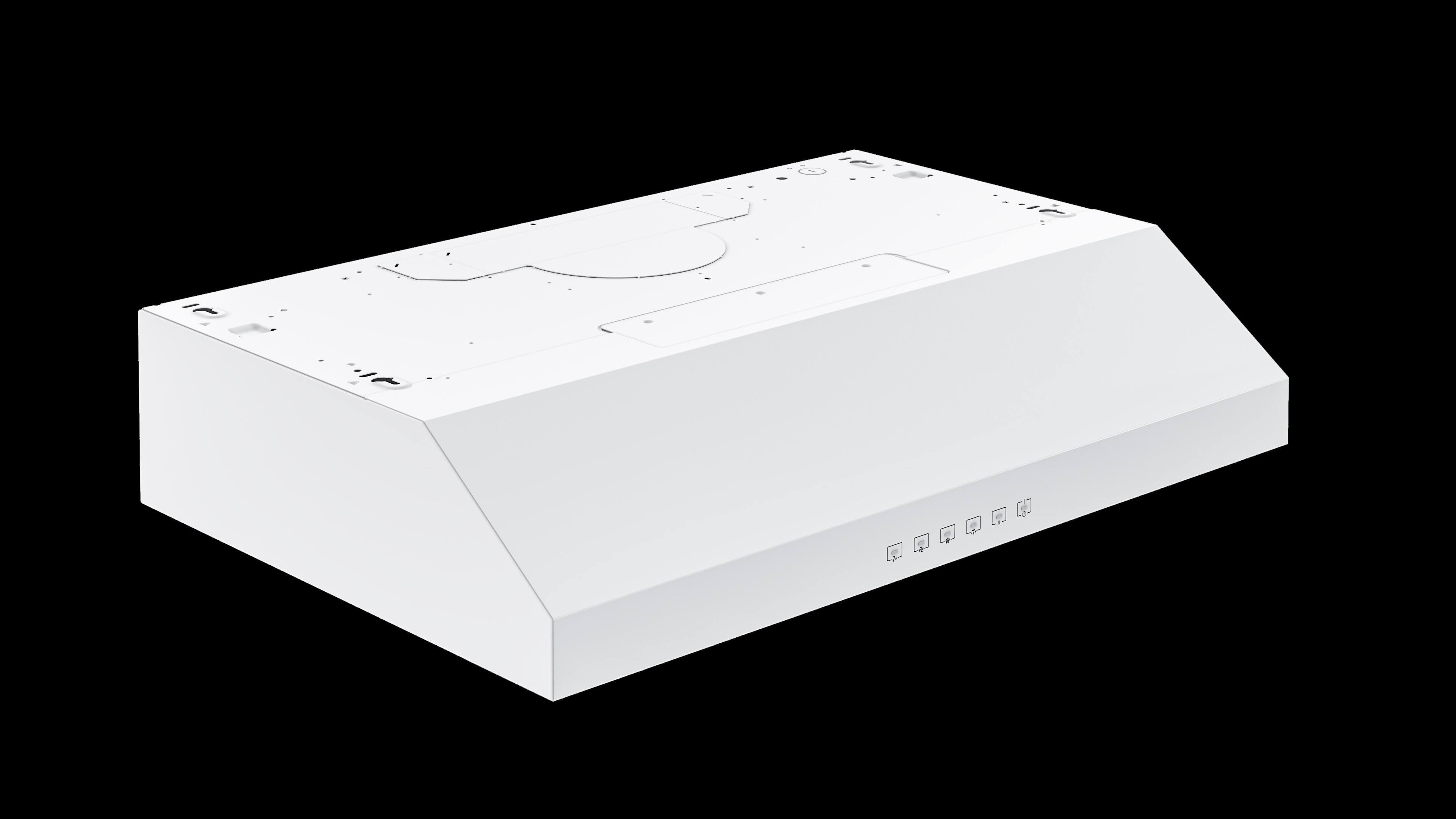 Alt View 3. Broan - Glacier 30-Inch 490 MAX Blower CFM 1.0 Sones White Range Hood - White.