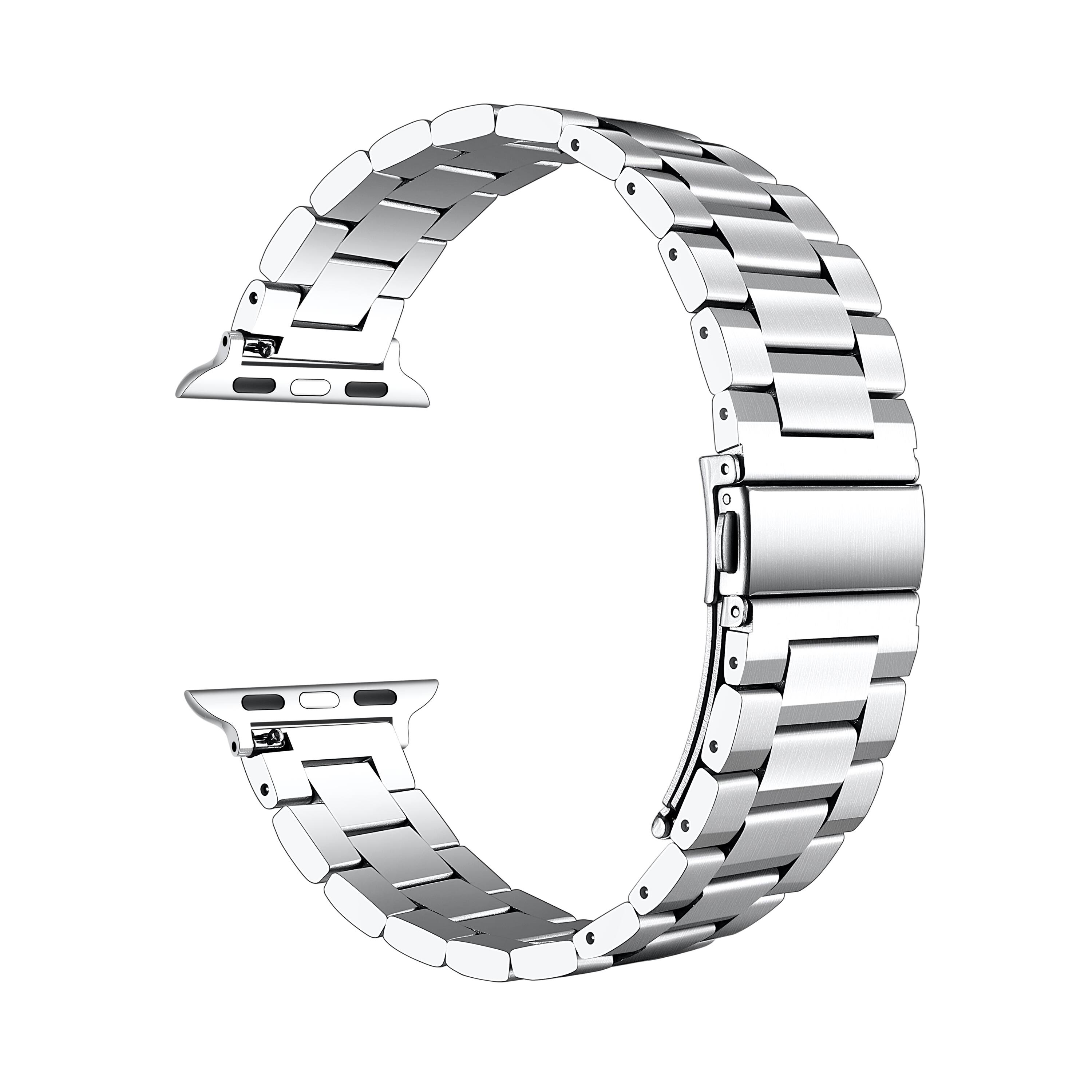 Back. Posh Tech - Maxwell Stainless Steel Band for Smartwatch - Silver.
