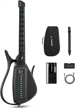 Enya CYBER-G Stringless Smart Guitar,Portable Travel Guitar with App Controlled Chords,Quick-Learn for Beginners - Black