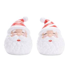 BreeBe - Traditional Santa Salt and Pepper Shaker (Set of 2) - Red, White