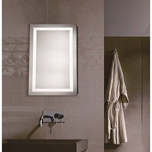 Back. Elegant Decor - LED Hardwired Mirror Rectangle W20H40 Dimmable 5000K - Glossy White.
