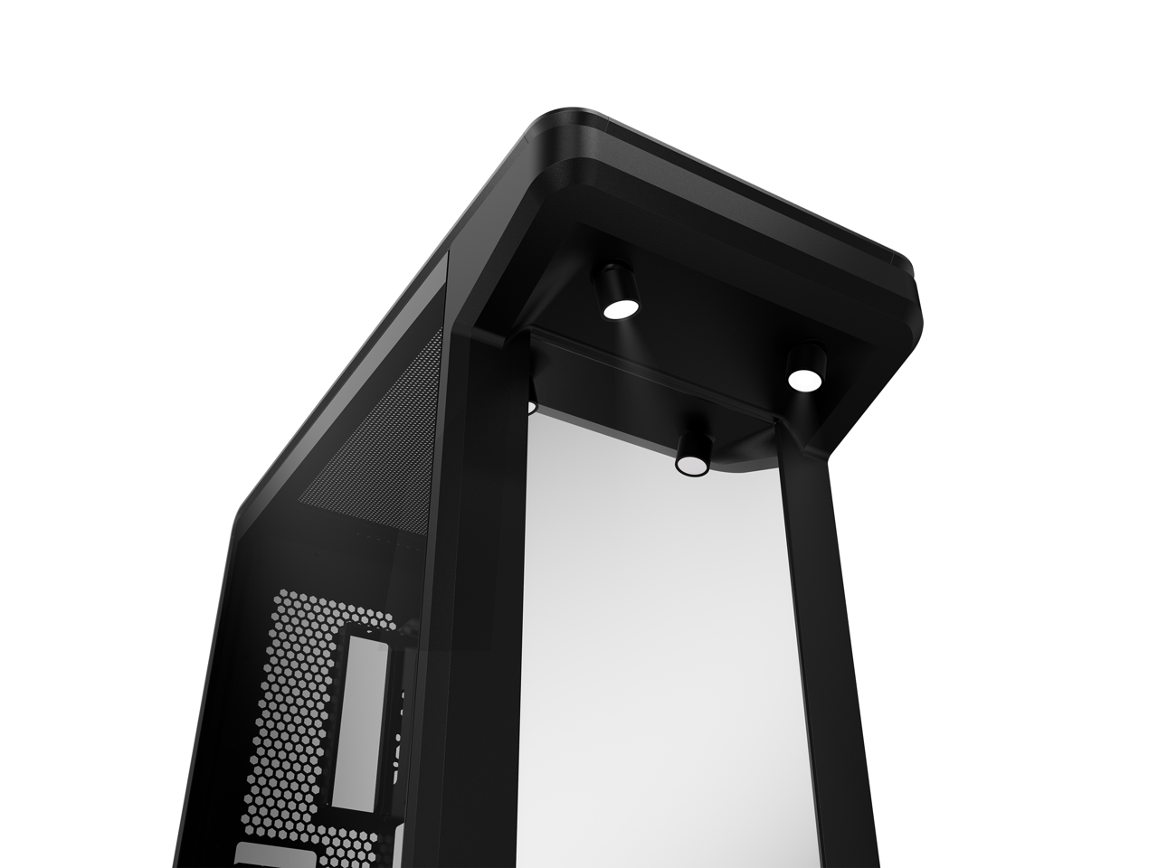 Alt View 4. Cooler Master - masterframe 360 stage mirror open-frame atx pc case, front mirrore - Black.
