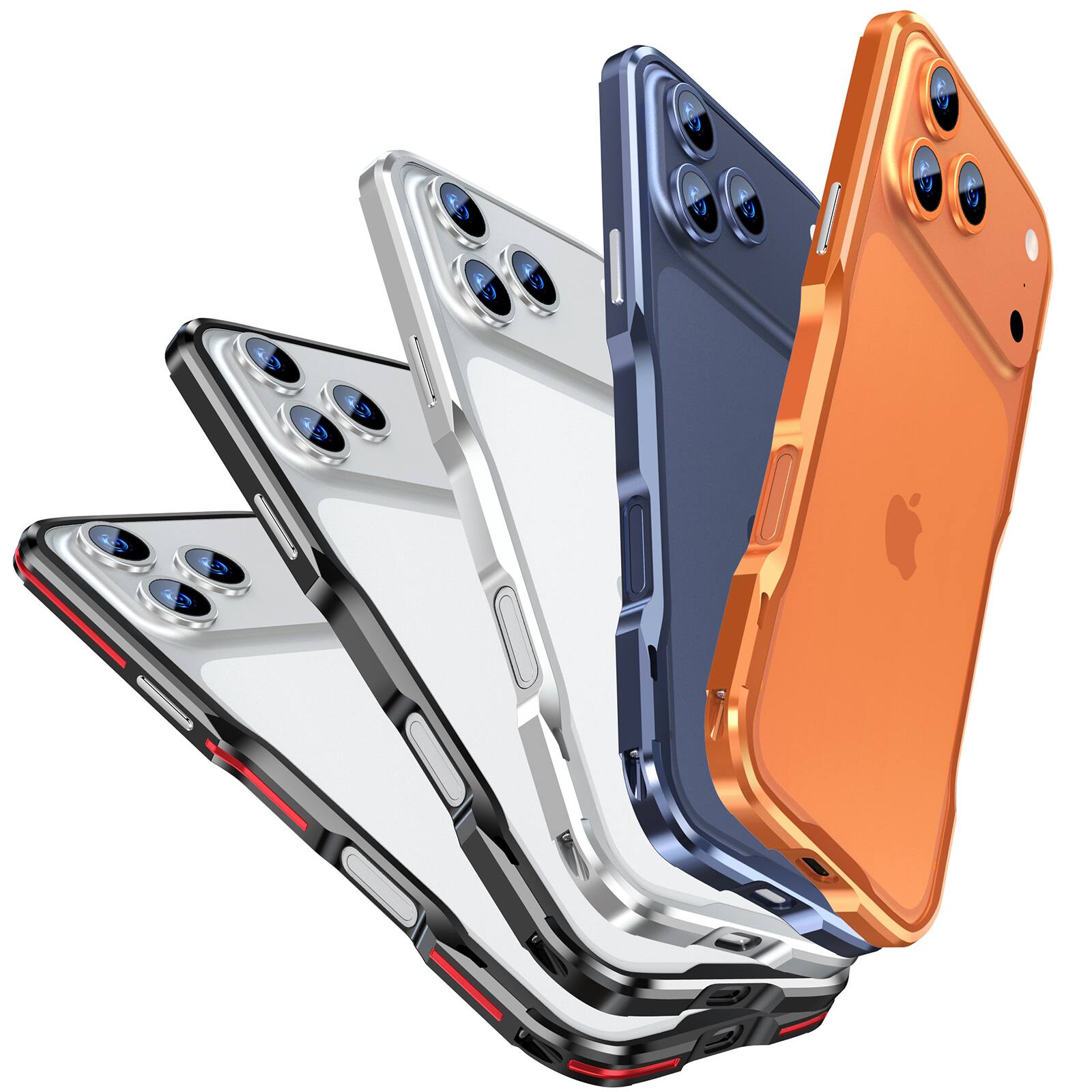 Alt View 1. Dteck - Metal Bumper for Apple iPhone 17 Pro Max, Shockproof Rugged Backless Protective Cover - Black.