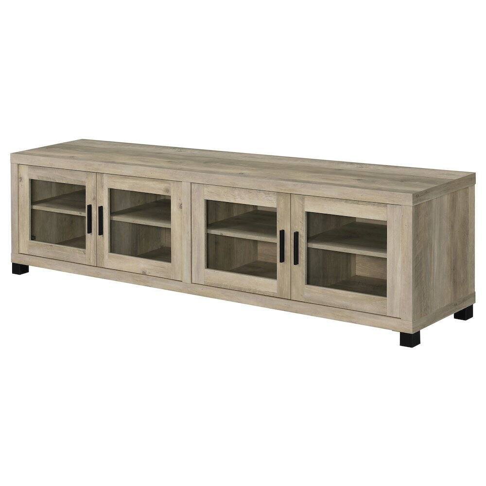 Alt View 5. Coaster Co. of America - Sachin 4-door Engineered Wood 79" TV Stand Distressed Pine - Brown.