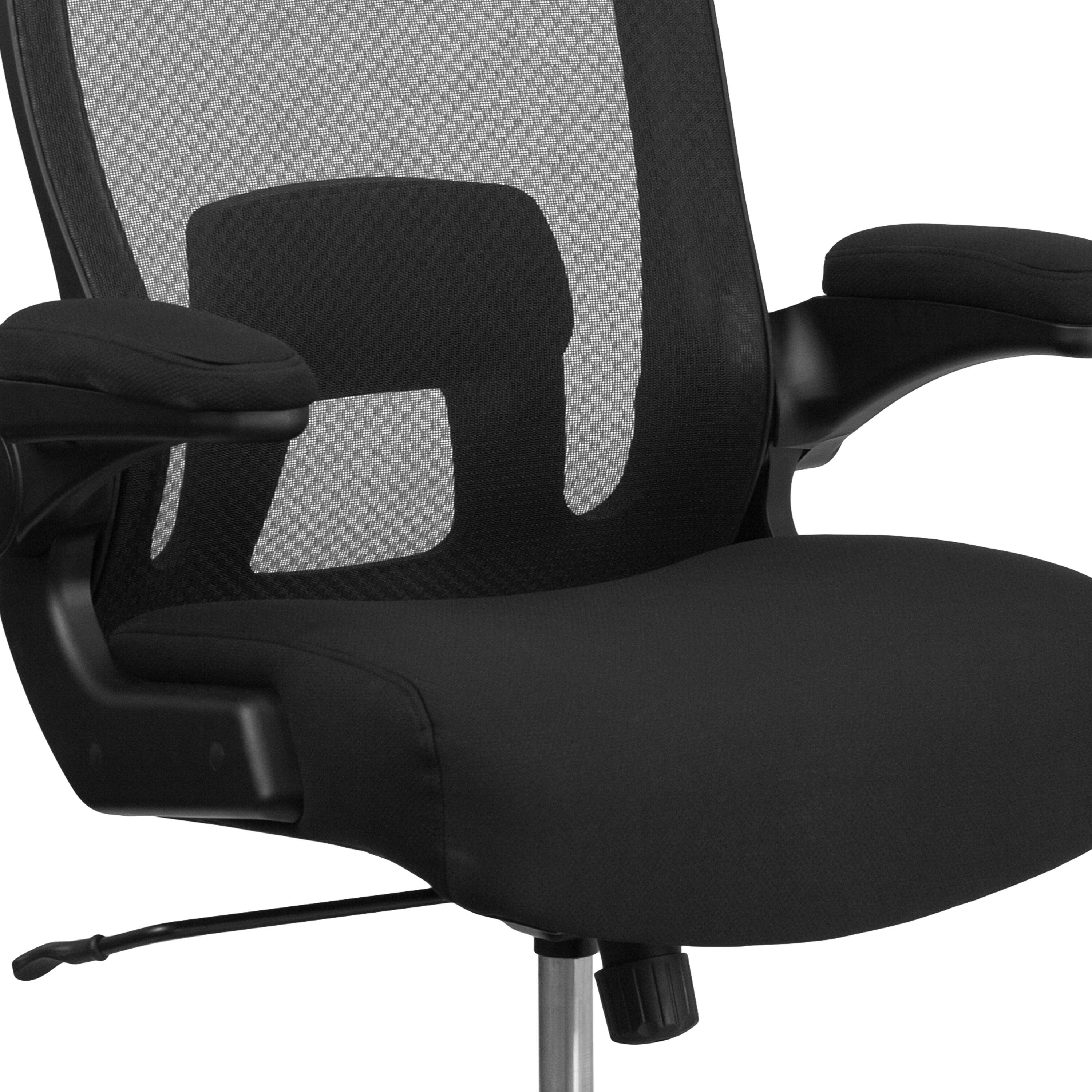 Alt View 8. Emma + Oliver - Big & Tall 500 lb. Rated Mesh Executive Ergonomic Office Chair with Lumbar - Black Fabric.