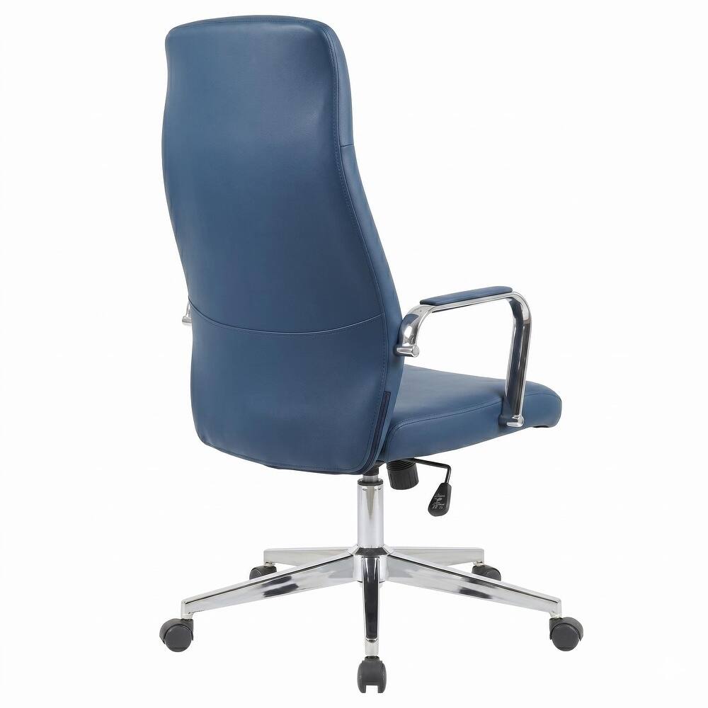 Alt View 6. LeisureMod - Flux Series Modern Ergonomic Executive Office Chair, Swivel Desk Computer Chair with Wheels for Home Office - Blue.