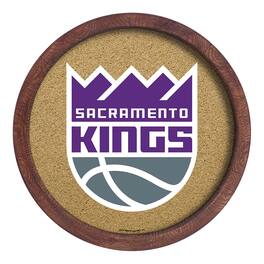 The Fan-Brand - Sacramento Kings 20.25'' Round Faux Barrel Framed Cork Board - Multicolor