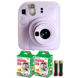 Fujifilm - INSTAX MINI 12 Instant Film Camera (Lilac 2x Film + Batteries - Purple
