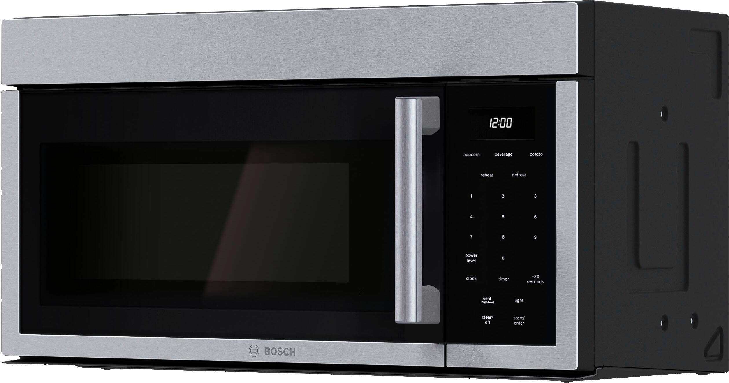 The text on the image is as follows:

12:00 popcorn beverage potato reheat defrost 1 2 3 4 5 6 7 e 9 power level 0 clock timer +30 seconds vent INUNIN light clear/ off start/ enter H BOSCH

To group and correct the text, we can separate the different sections and rephrase them:

1. Time: 12:00
2. Functions: popcorn, beverage, potato, reheat, defrost
3. Buttons: 1, 2, 3, 4, 5, 6, 7, e, 9, power, level, 0, clock timer, +30 seconds, vent, INUNIN, light, clear/off, start/enter
4. Brand: H BOSCH

So, the corrected text would be:

1. Time: 12:00
2. Functions: popcorn, beverage, potato, reheat, defrost
3. Buttons: 1, 2, 3, 4, 5, 6, 7, e, 9, power, level, 0, clock timer, +30 seconds, vent, INUNIN, light, clear/off, start/enter
4. Brand: H BOSCH