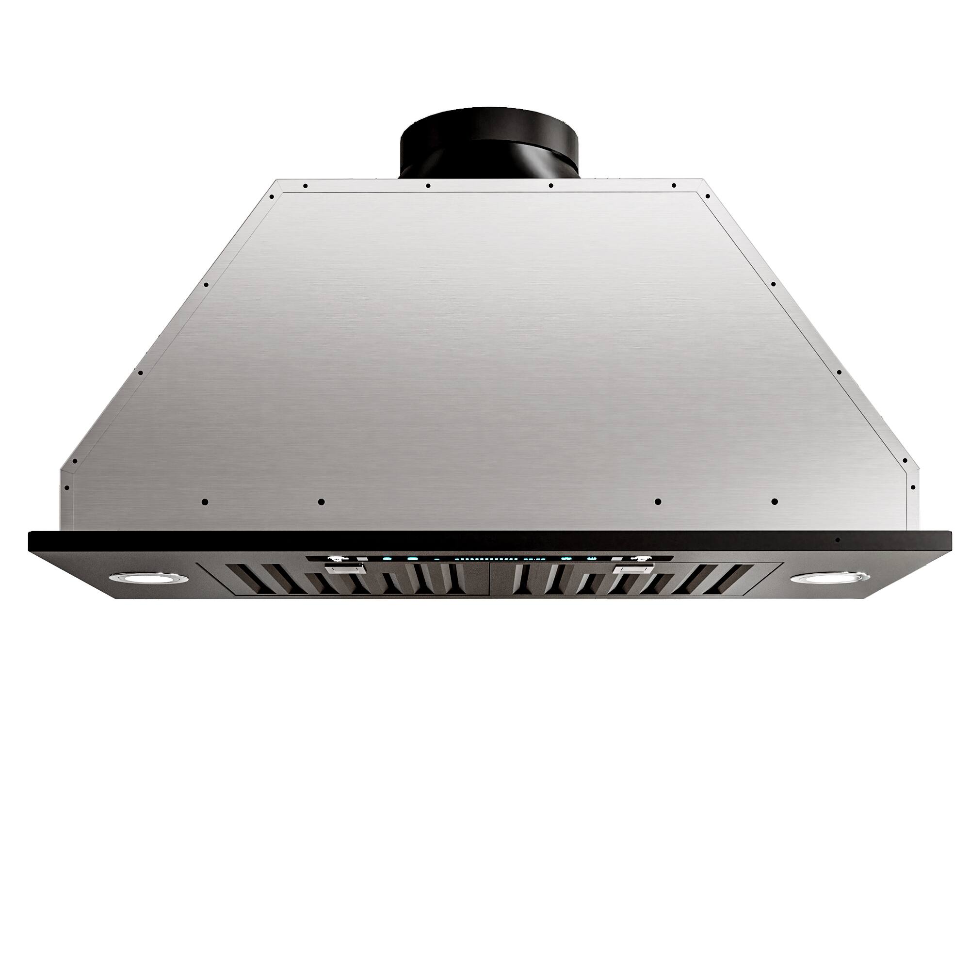 Angle. Onefly - 30 inches - Convertible - Insert Range Hood - Black.