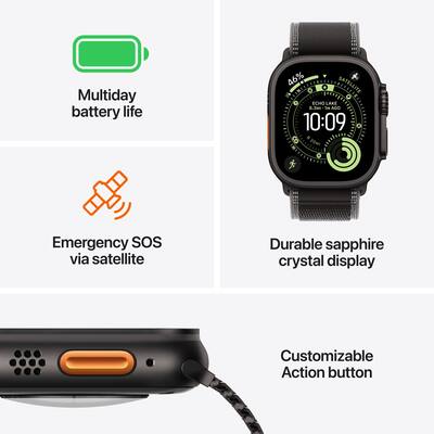 Apple Watch Ultra 3 (GPS+Cellular) 49mm Titanium Case with Apple Watch Ultra 3 (GPS+Cellular) 49mm Titanium Case with