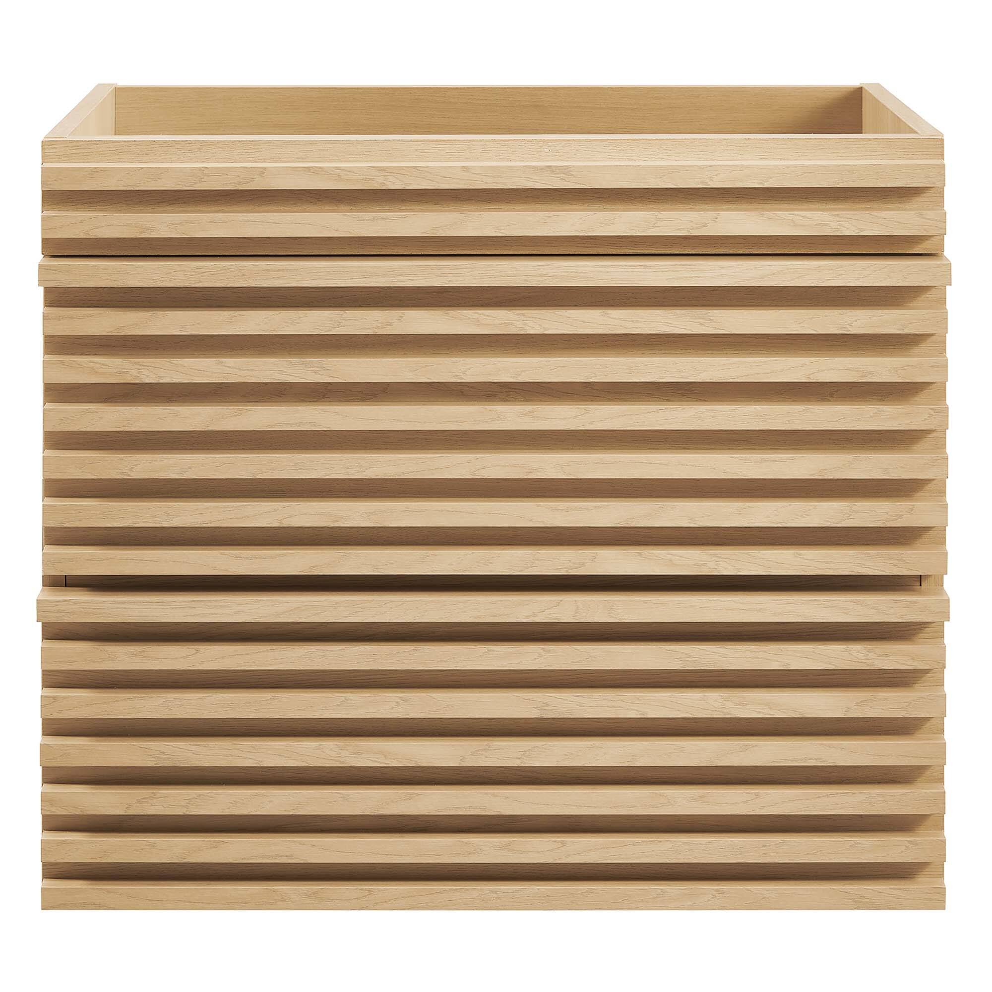 Alt View 4. Modway - Render Wall-Mount Bathroom Cabinet Basin Not Included by Modway - Oak.