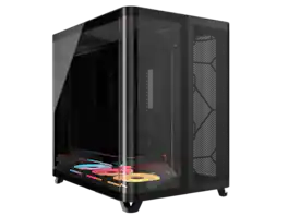 CORSAIR - AIR 5400 LX-R RGB iCUE Triple Chamber Mid-Tower Case with 3x RGB Fans & System Hub - Black