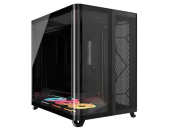 CORSAIR AIR 5400 LX R RGB iCUE Triple Chamber Mid Tower Case with CORSAIR AIR 5400 LX R RGB iCUE Triple Chamber Mid Tower Case with
