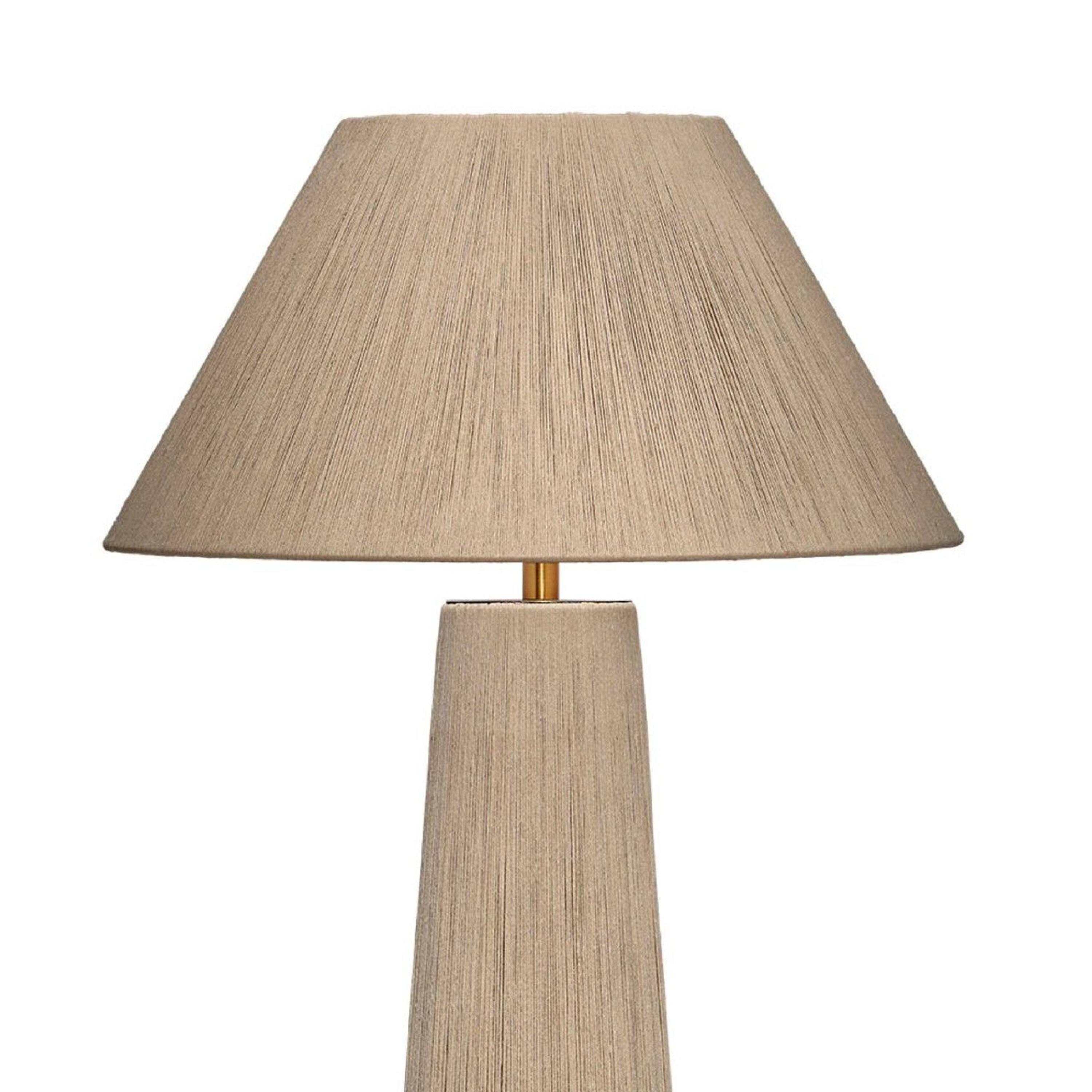 Left. Manhattan Lane - Teny Accent Floor Lamp, Tapered Shade, Jute Wrapped Base 61 Inch.