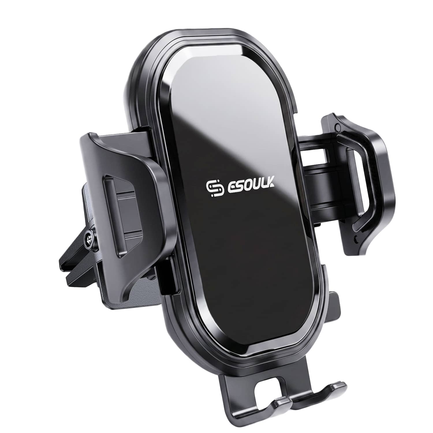Front. Esoulk - Air Vent Car Phone Holder Mount with Secure Clip Universal for iPhone Samsung Google Pixel - Black.