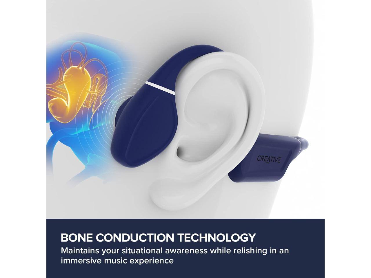 CREATIVE  
BONE CONDUCTION TECHNOLOGY  
Maintains your situational awareness while relishing in an immersive music experience