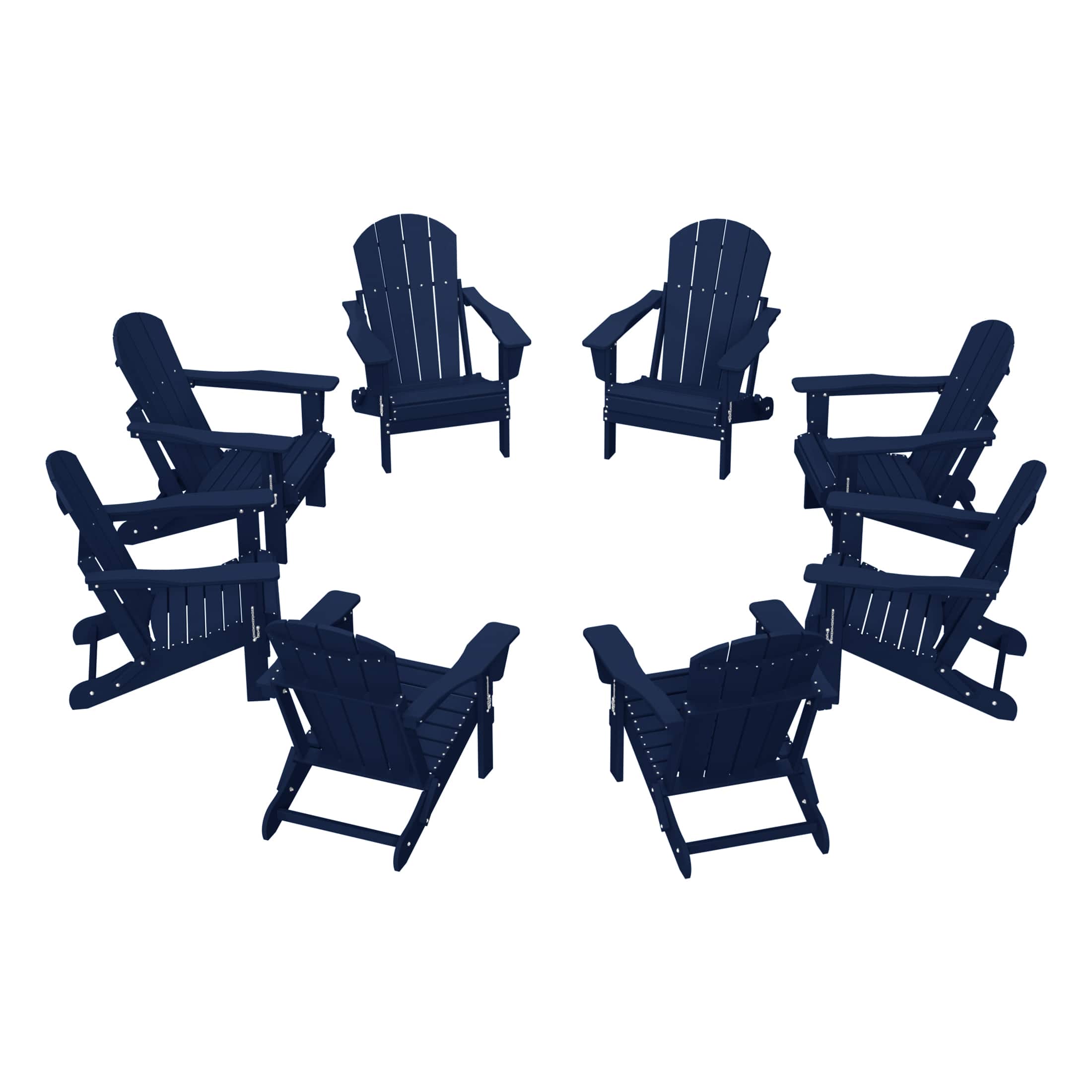 WestinTrends - Malibu Outdoor Folding Poly Adirondack Chair (Set of 8) - Navy Blue price history on PriceWatchPro