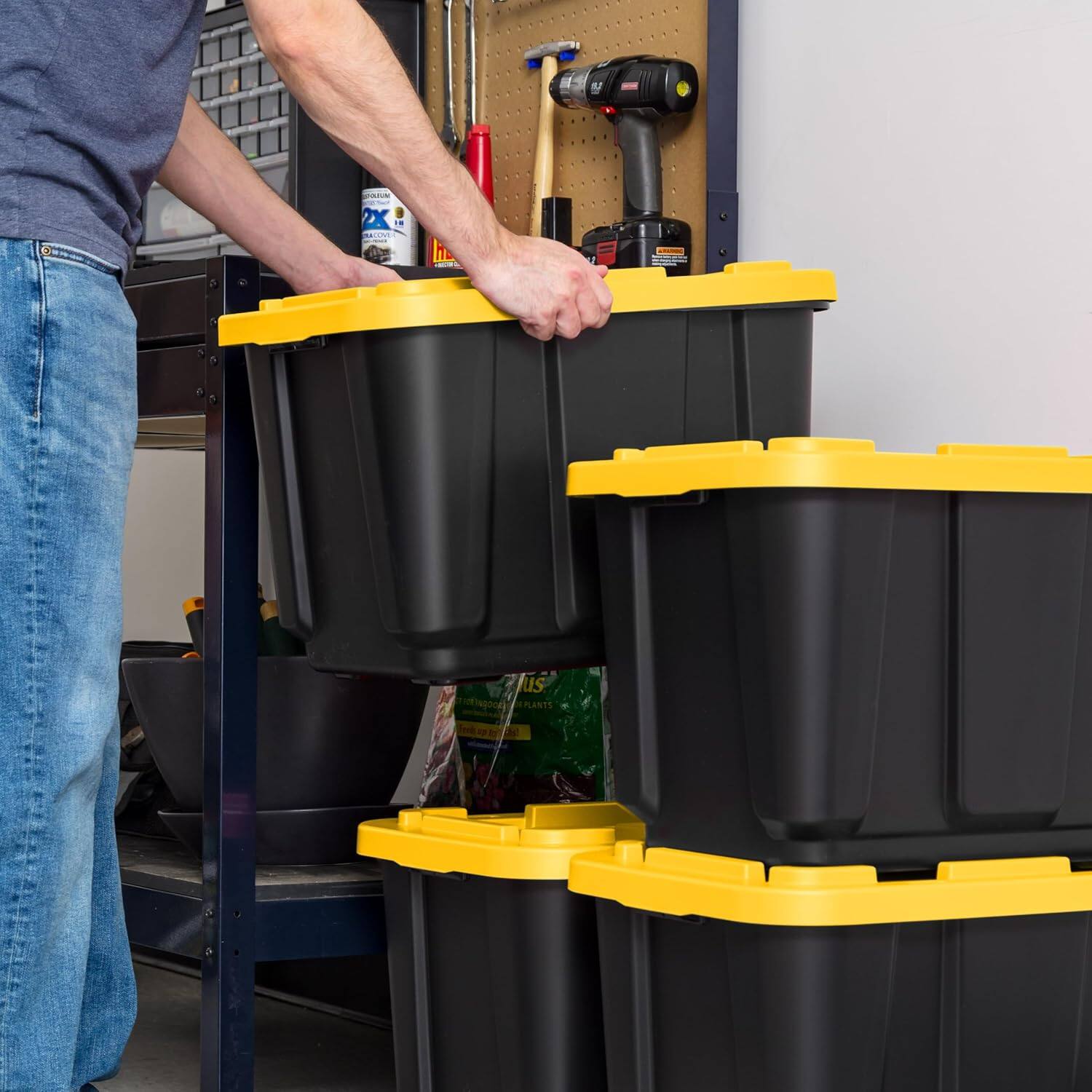 IRIS USA 11.5Gal/46Qt 4 Pack All Weather Heavy Duty Stackable Storage ...