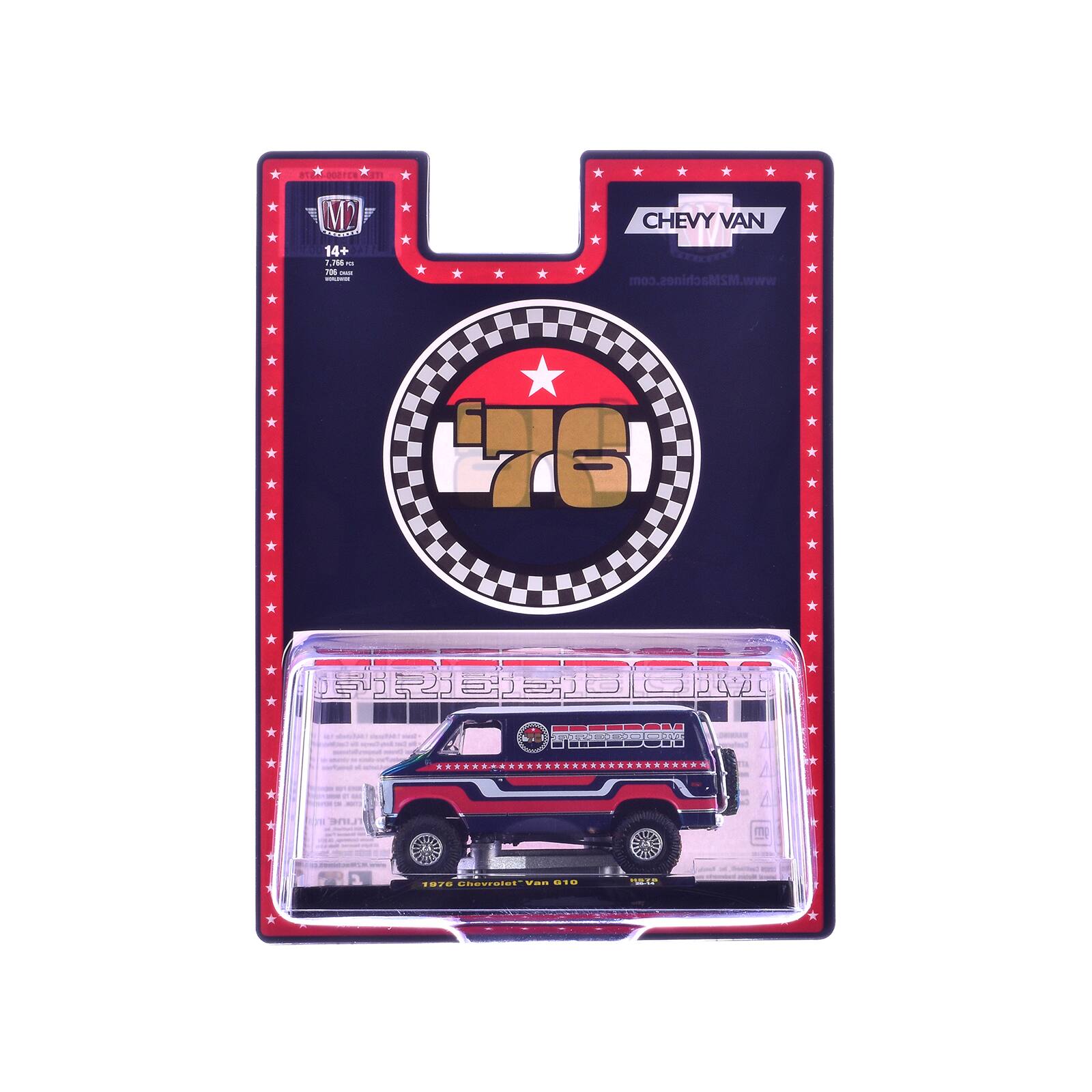 #3150044378  
MC TECHAN 14+ 7.766 KL 706 casa 100  
CHEVY VAN www.M2Machines.com  
FREEDOM  
1976 Chevrolet Van 010
