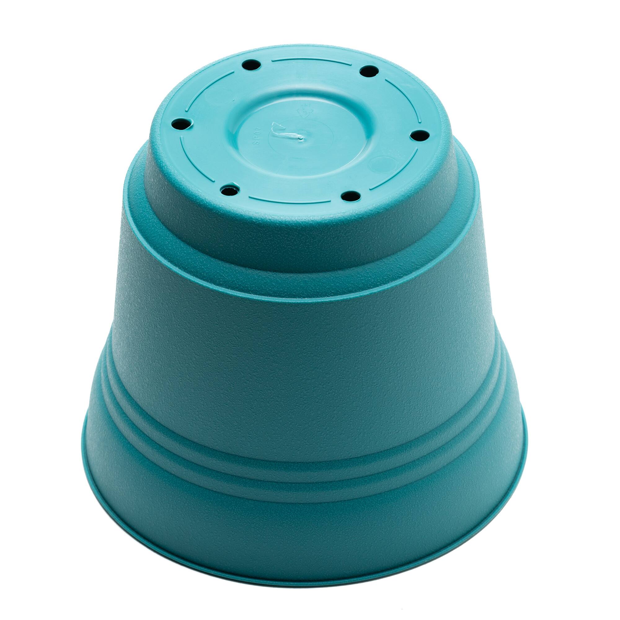Alt View 2. Bloem - Bermuda Teal 12" - Saturn Pot Planter.