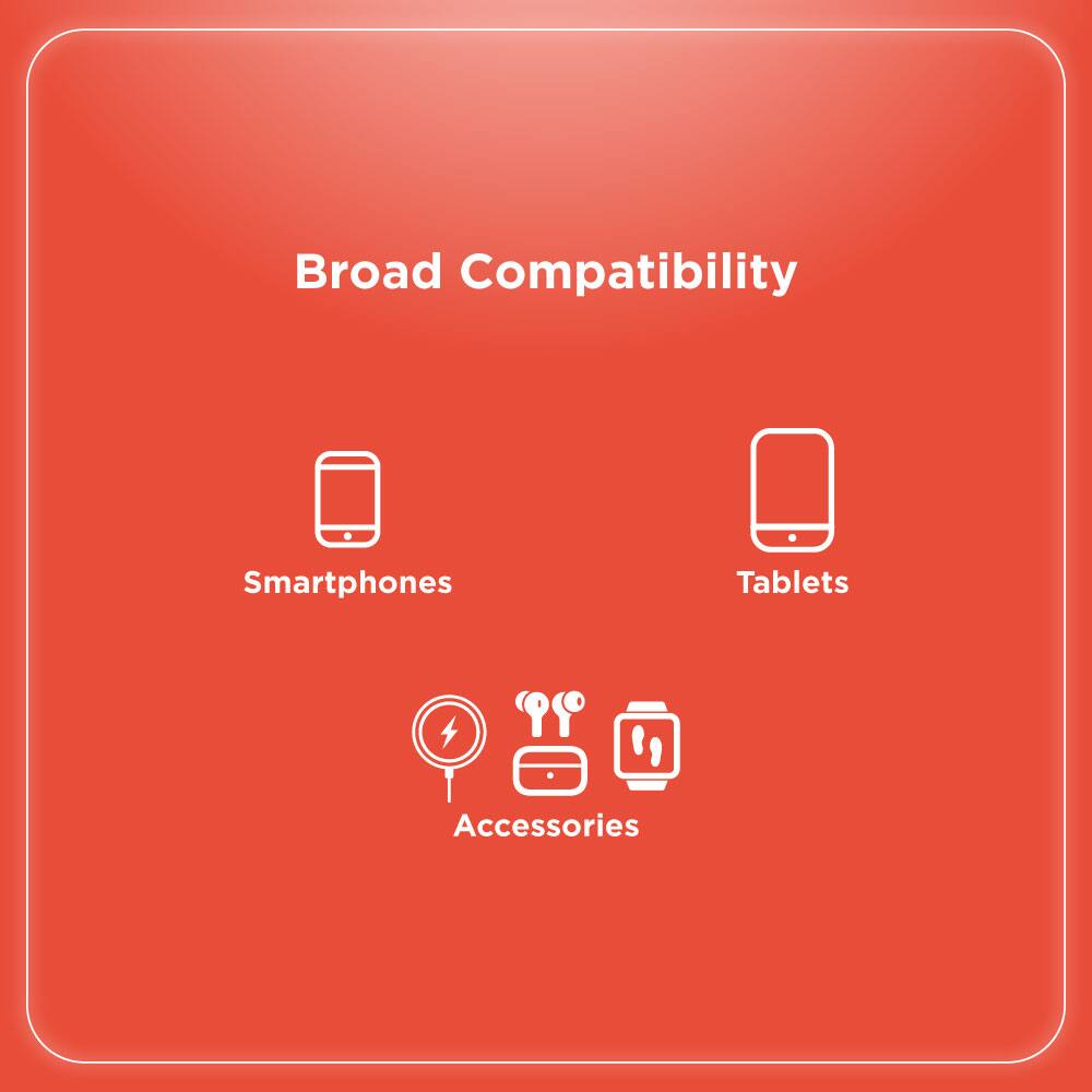 Broad Compatibility

- Smartphones
- Tablets
- Accessories
