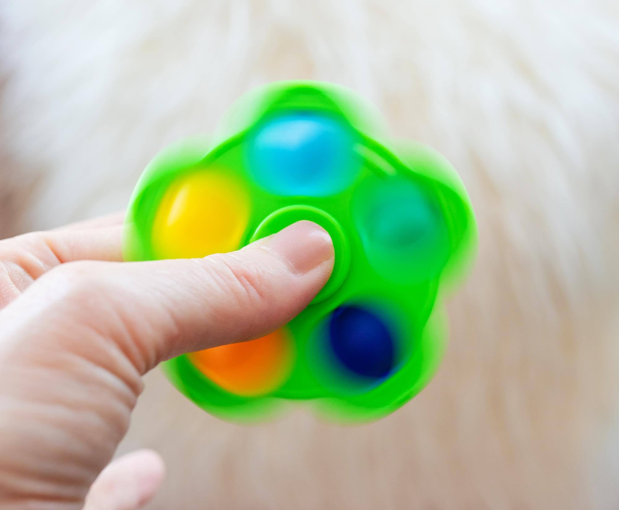 Alt View 2. Toynk - Pop Fidget Toy Spinner Green 5-Button Bubble Popping Game - Green.