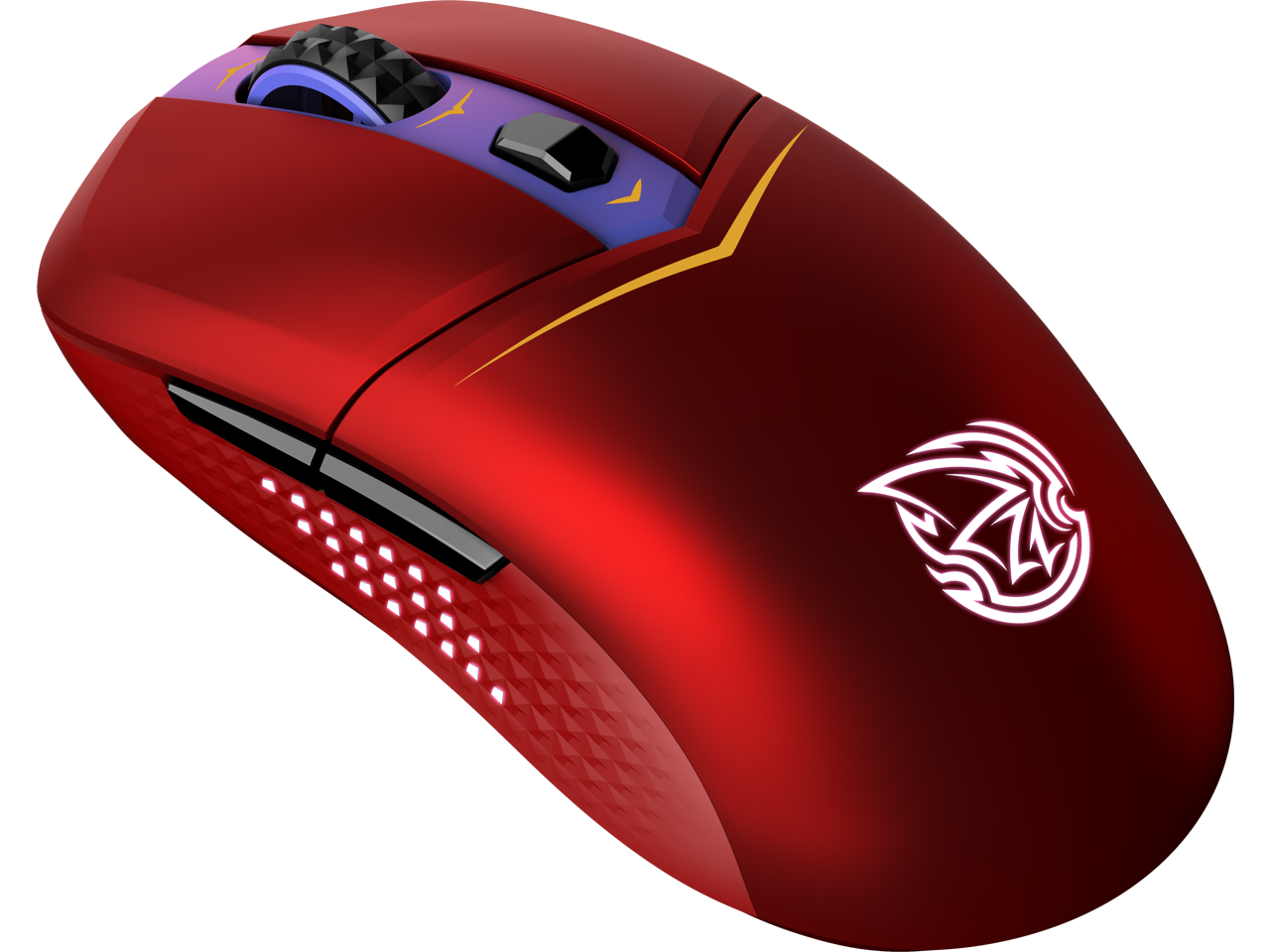 Front. MSI - MSI Versa MLG Gaming Mouse - 26K DPI, OMRON Switches, 2.4G/Bluetooth 5.3/USB, 200hr Battery - Black.