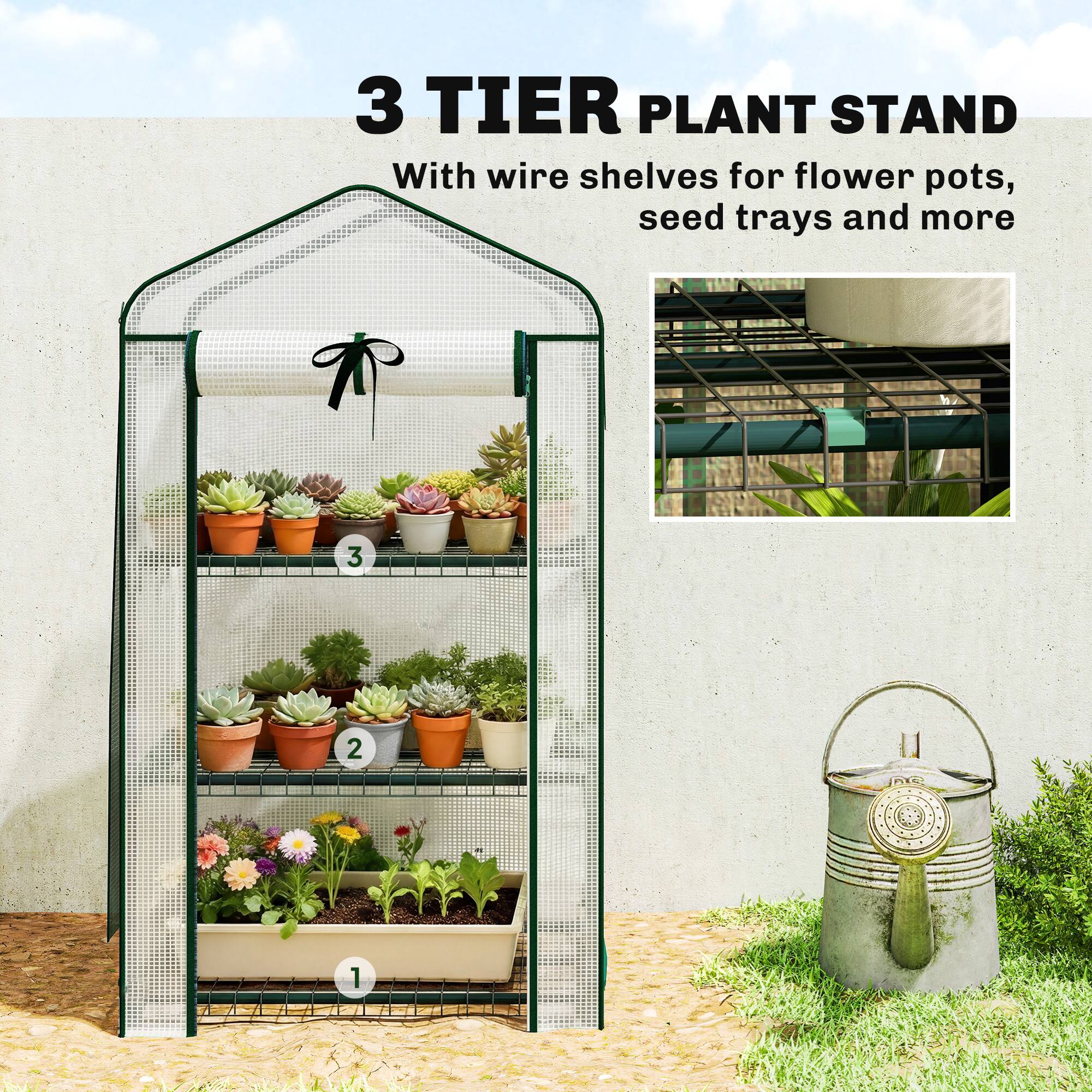 3 TIER PLANT STAND  
With wire shelves for flower pots, seed trays and more  
3  
2  
1
