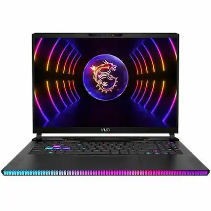 Angle. MSI - Raider GE68 16" 240 Hz Gaming Laptop - Intel Core i7-14700HX with 16GB Memory - NVIDIA GeForce RTX 4060 - 1TB+512GB SSD - Core Black, Black.