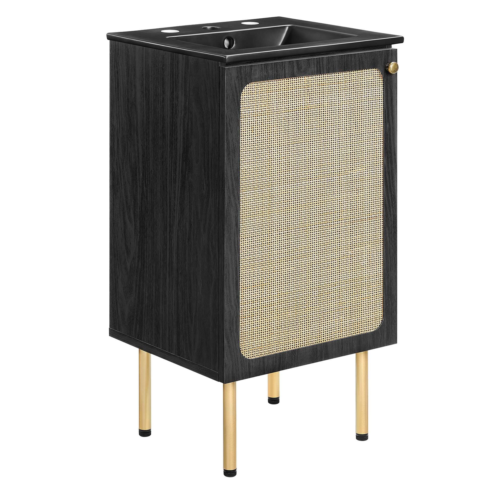 Angle. Modway - Chaucer Bathroom Vanity with Black Basin Included by Modway - Black Black.